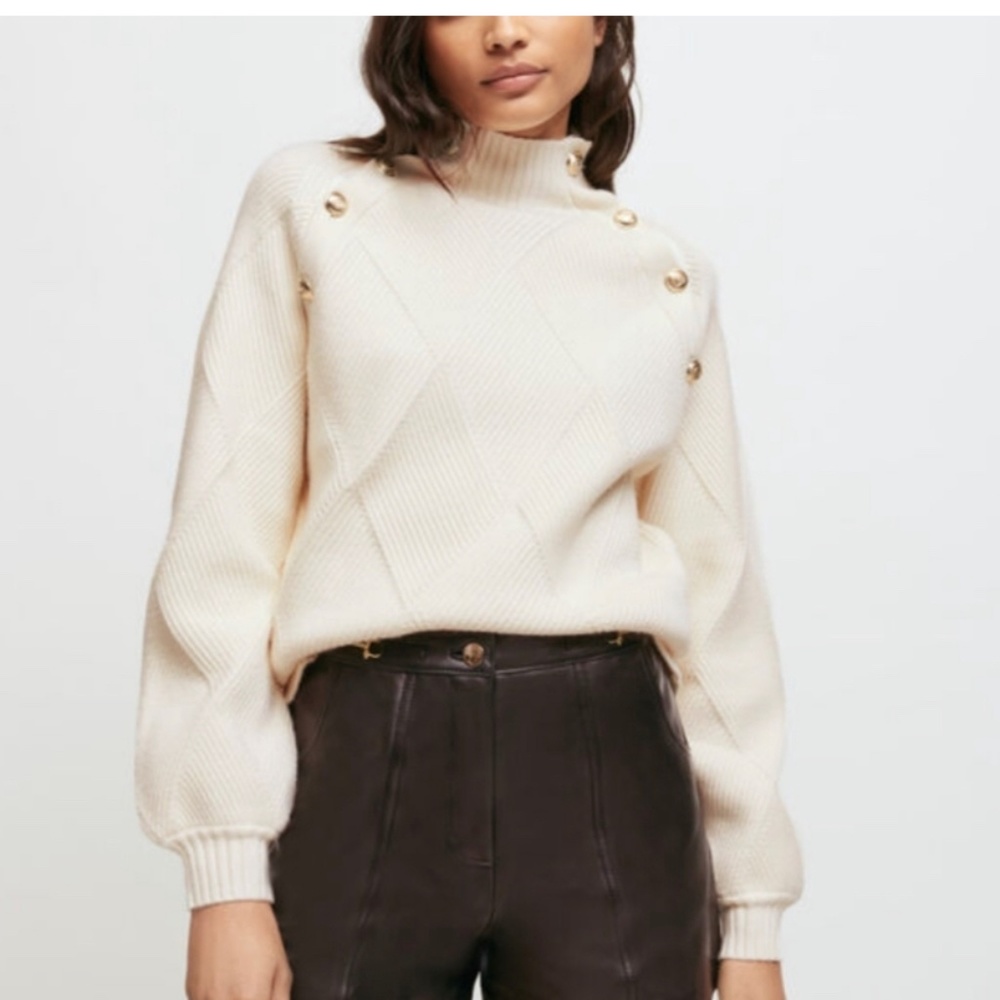 Maje marna gold tone button sweater